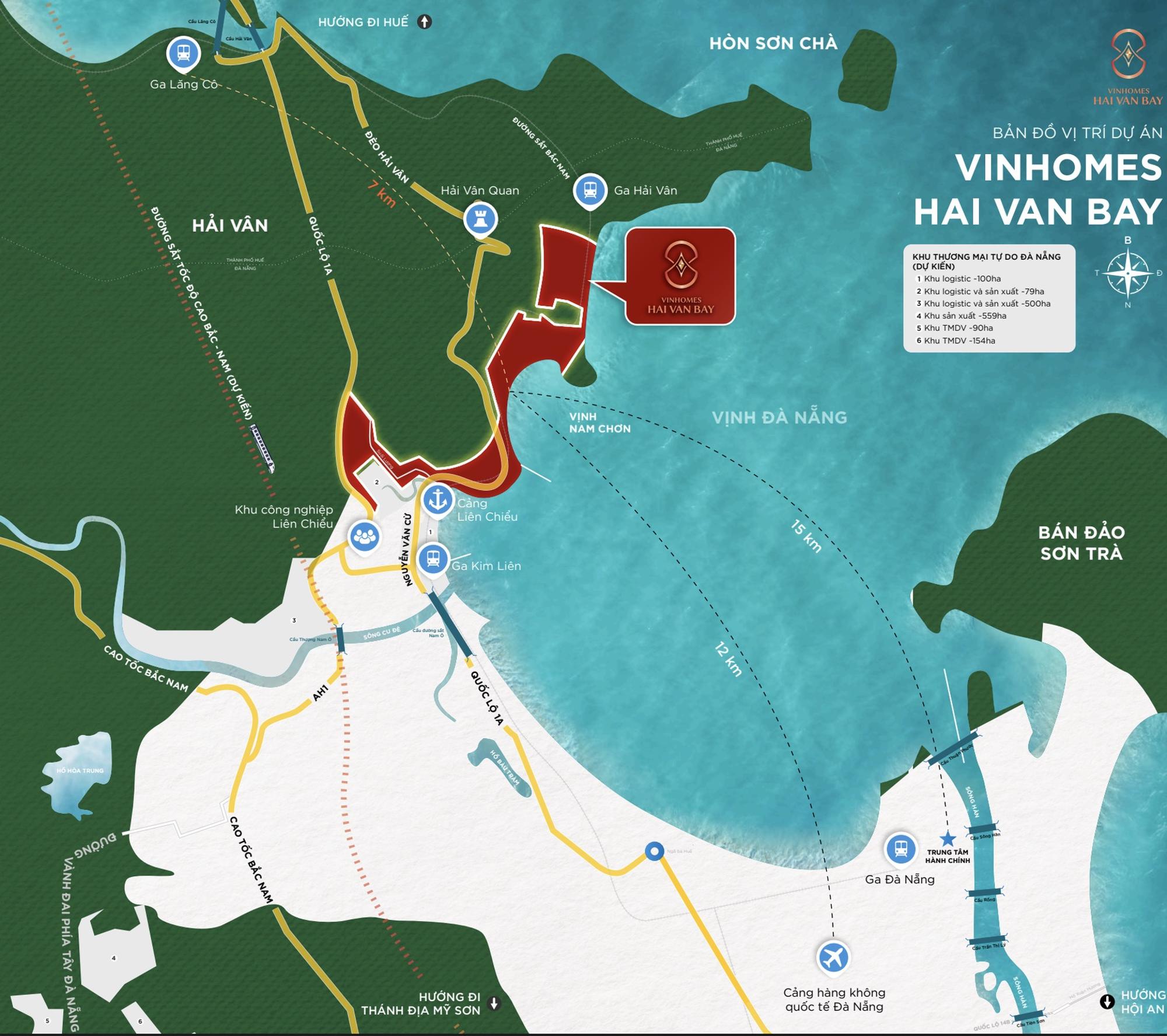 Bản đồ vị trí kết nối Vinhomes Hải Vân Bay